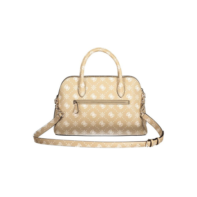 Guess Jeans Emelie Logo Bag - Beige Polyurethane Shoulder Bag