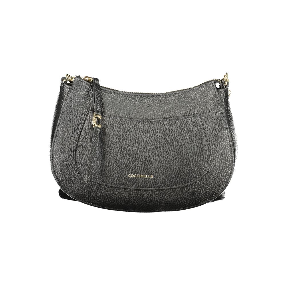 Coccinelle C-Easy Black Leather Handbag with Chain Strap
