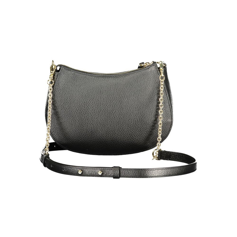 Coccinelle C-Easy Black Leather Handbag with Chain Strap