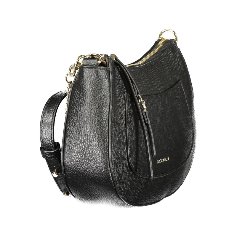 Coccinelle C-Easy Black Leather Handbag with Chain Strap