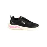 Fila Women's Black Polyester Sneakers with Pink Accents