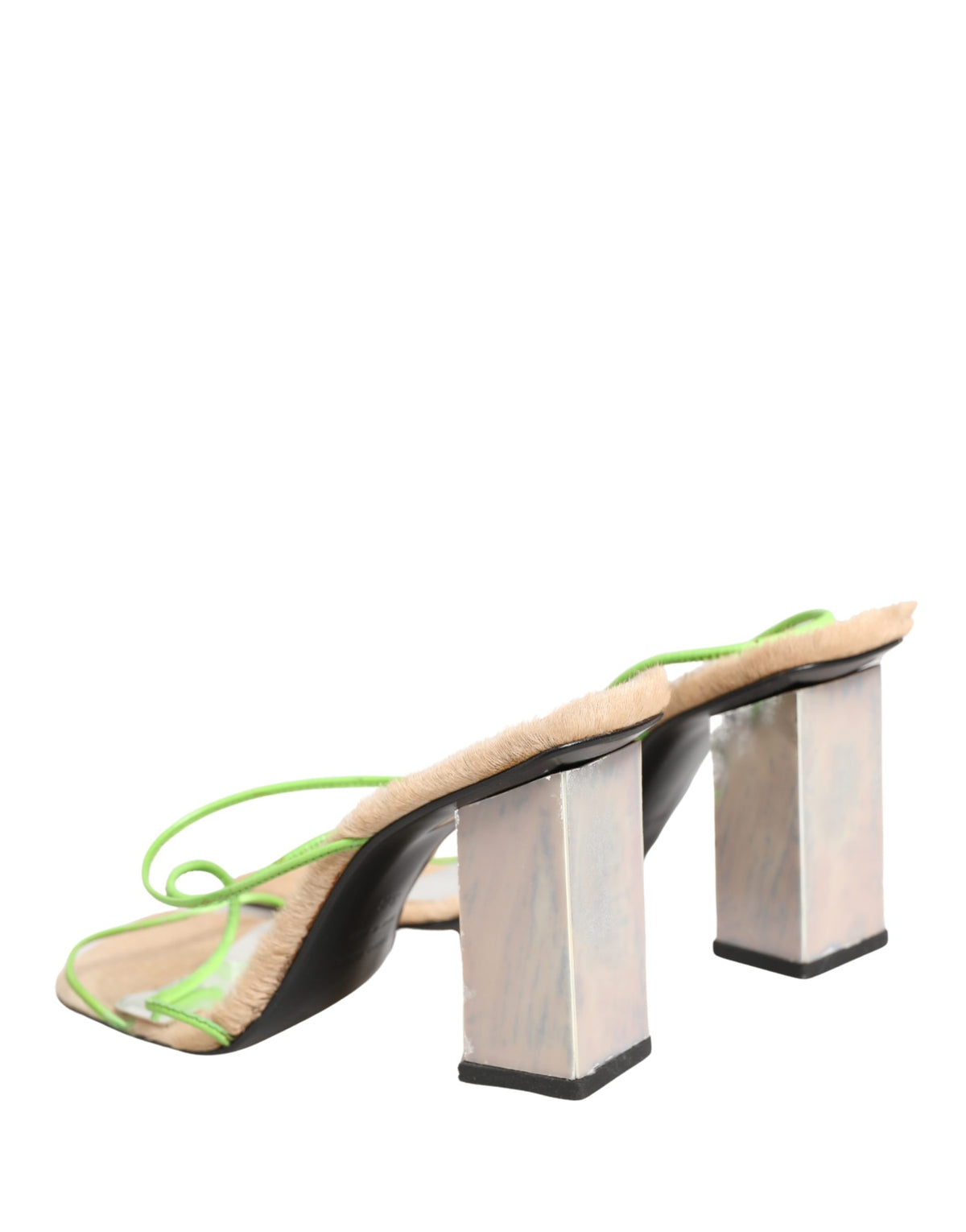 Dolce & Gabbana Multicolor Leather Block Heels Sandals