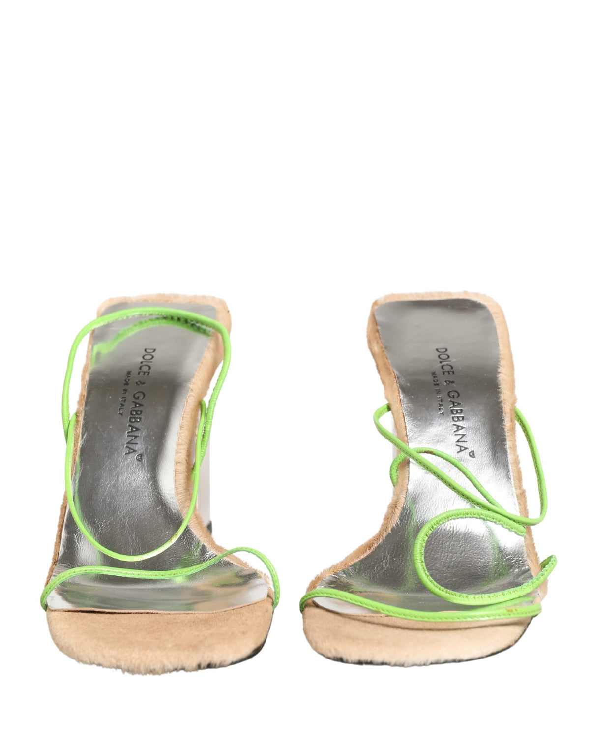 Dolce & Gabbana Multicolor Leather Block Heels Sandals