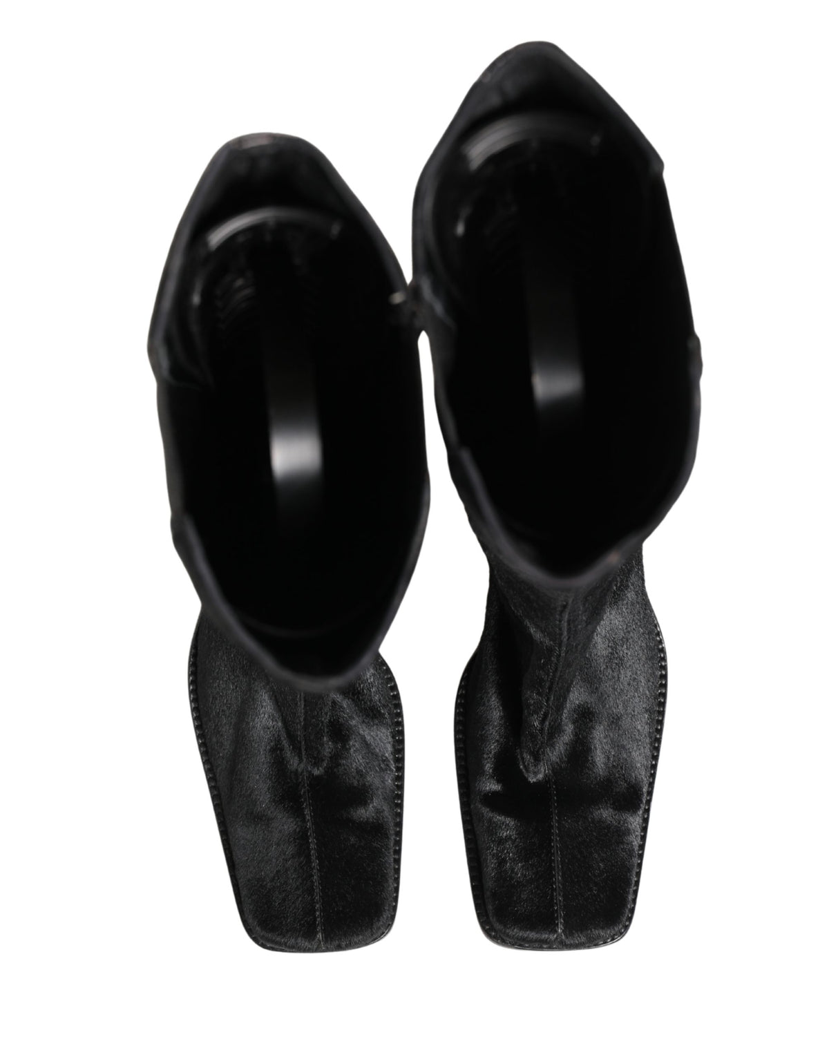 Dolce & Gabbana Black Suede Leather Knee High Boots