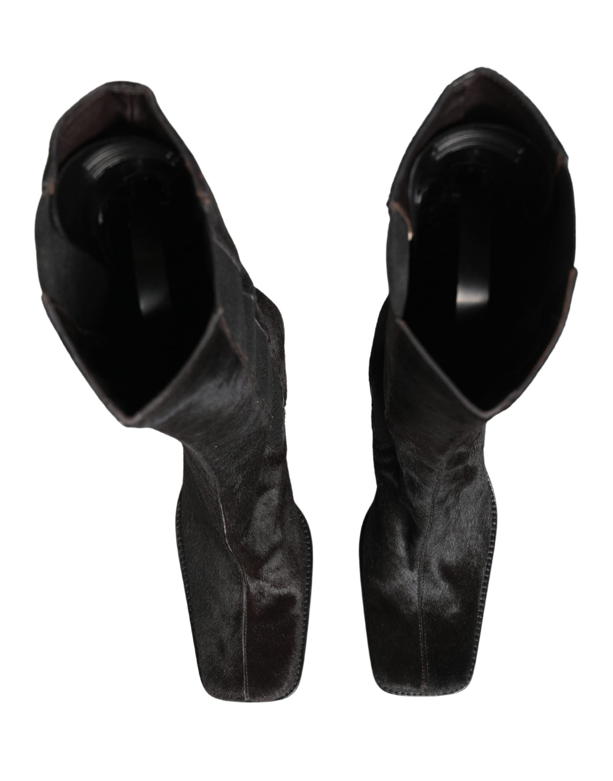 Dolce & Gabbana Black Suede Leather Knee High Boots