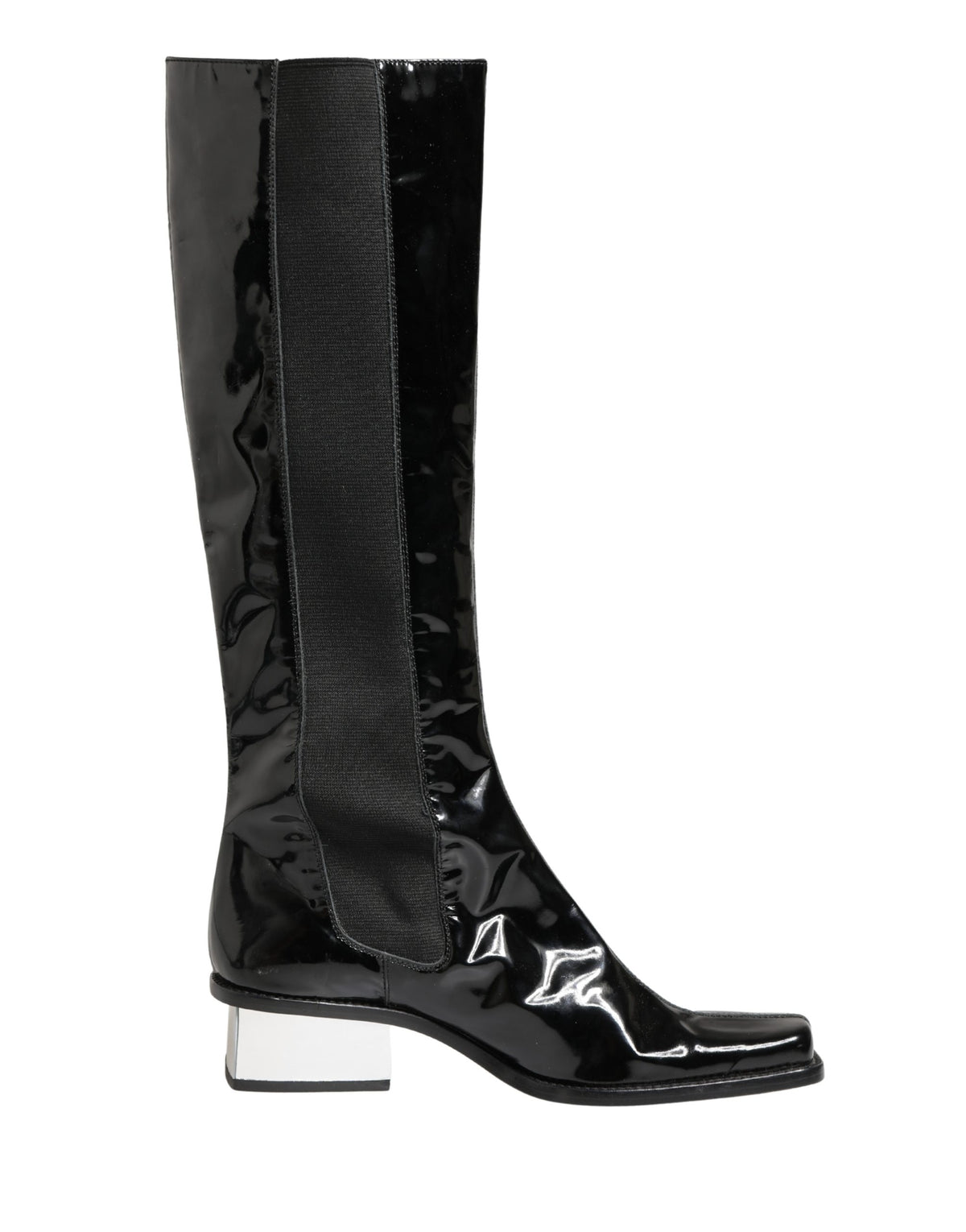 Dolce & Gabbana Black Patent Leather Knee High Boots