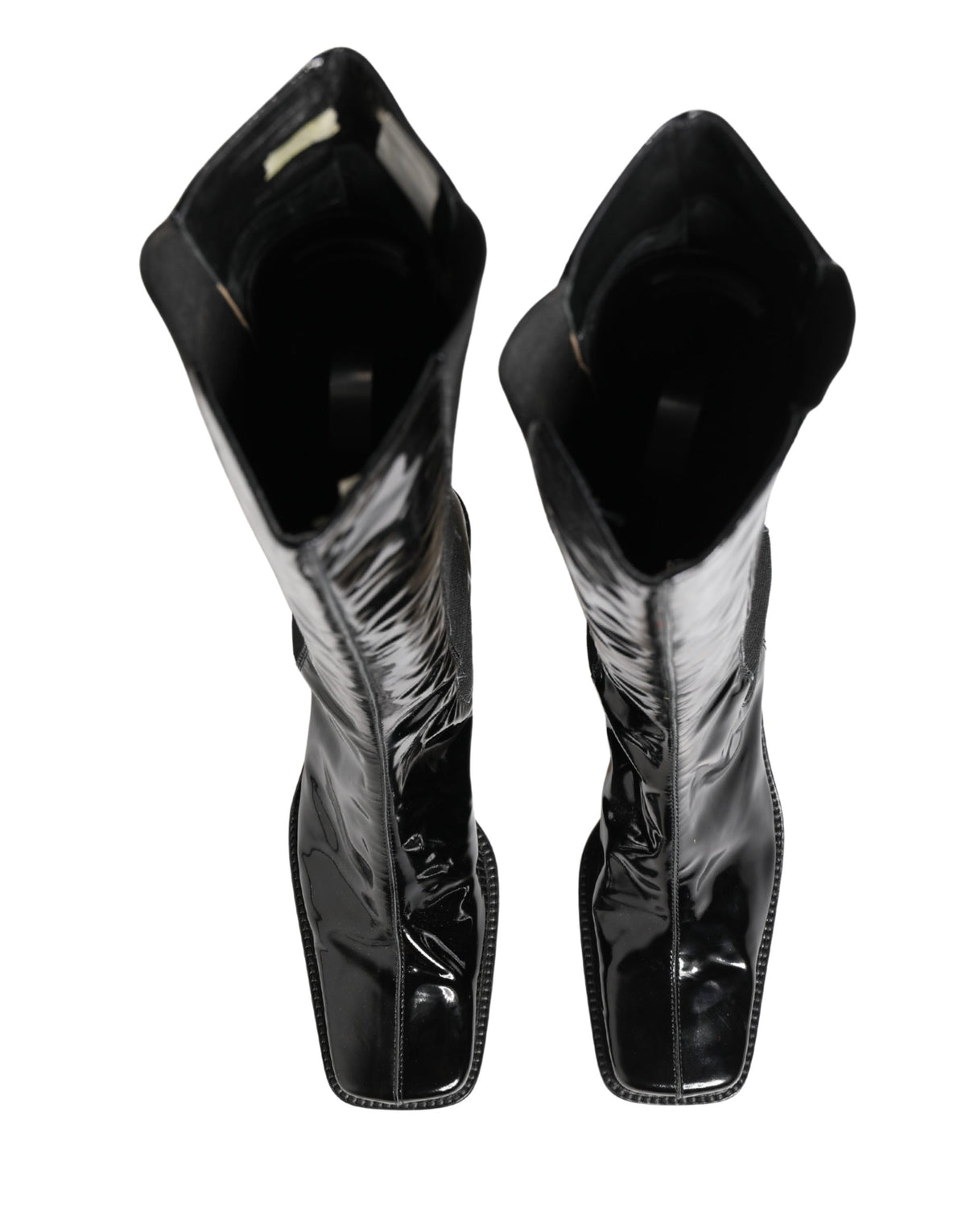 Dolce & Gabbana Black Patent Leather Knee High Boots