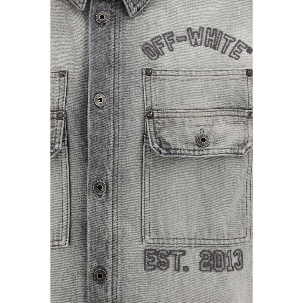 Off-White Diag Military Overshirt - Gray Denim