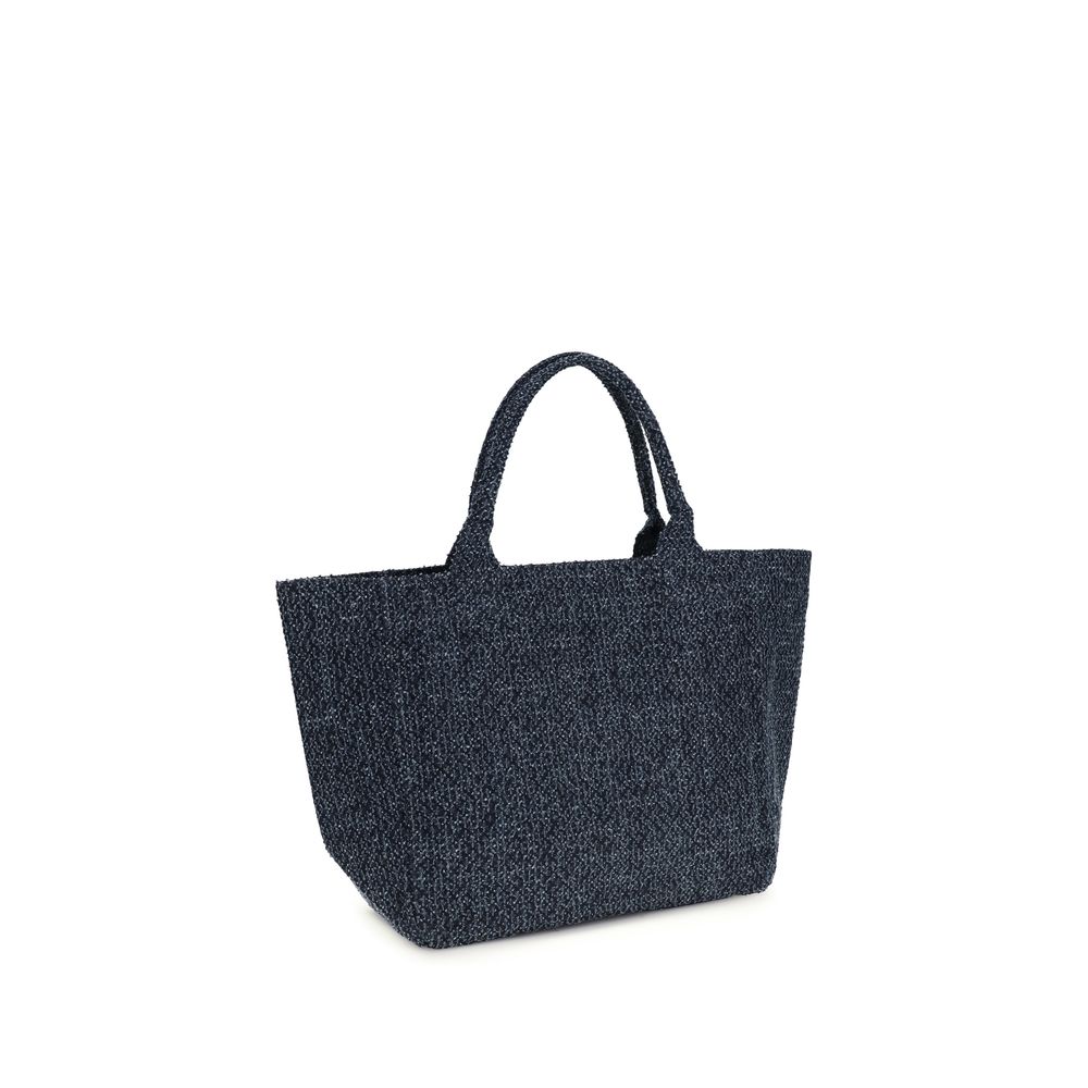 Ganni Blue Cotton Shoulder Bag - Versatile Denim Tote