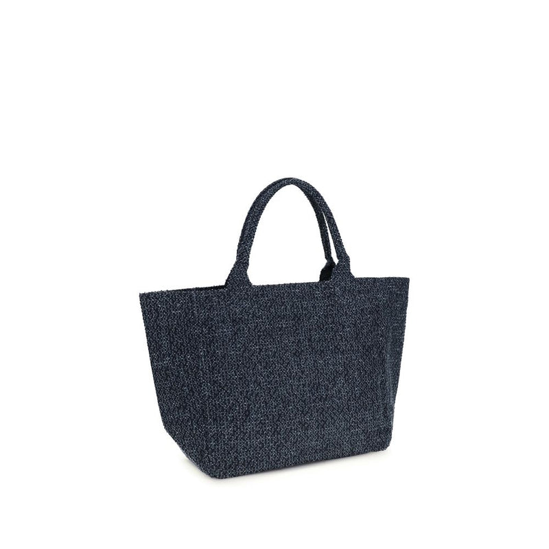 Ganni Blue Cotton Shoulder Bag - Versatile Denim Tote