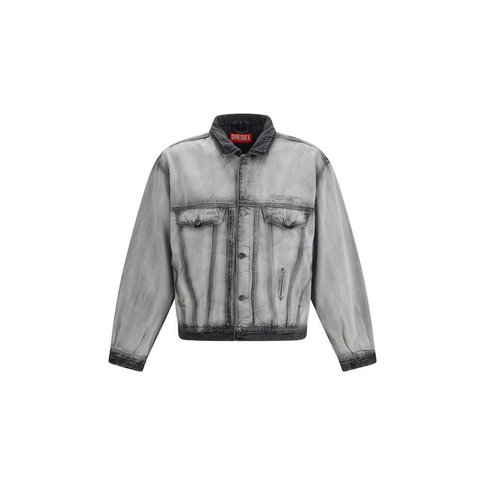 Diesel D-Denver Gray Cotton Denim Jacket