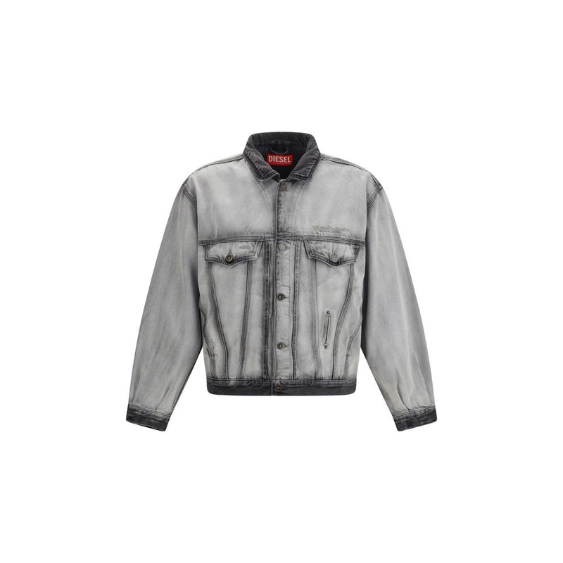 Diesel D-Denver Gray Cotton Denim Jacket