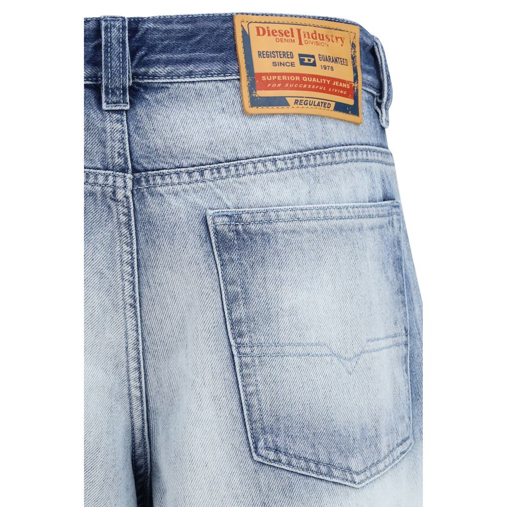 Diesel 2001 D-macro-fsi2 Blue Cotton Bootcut Jeans