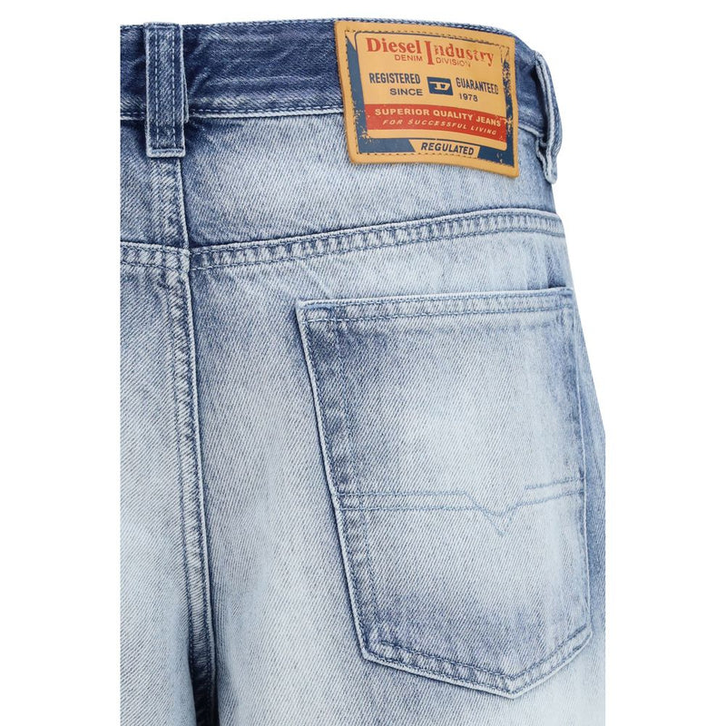 Diesel 2001 D-macro-fsi2 Blue Cotton Bootcut Jeans