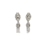 Alessandra Rich Silver Metal Earrings - Elegant Crystal Drop Design