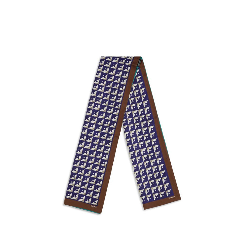 Miu Miu Multicolor Silk Scarf - Elegant Geometric Design