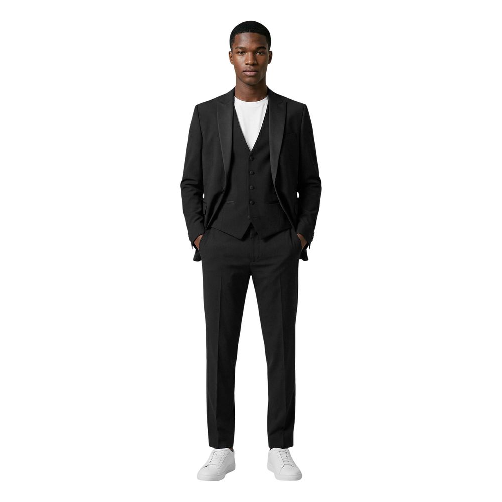 Mulish Black Polyester Three-Piece Suit - AB-213 3P MONETRASO