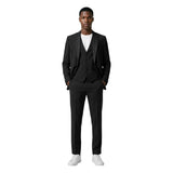 Mulish Black Polyester Three-Piece Suit - AB-213 3P MONETRASO