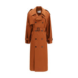 Saint Laurent Brown Cotton Trench Coat for Women