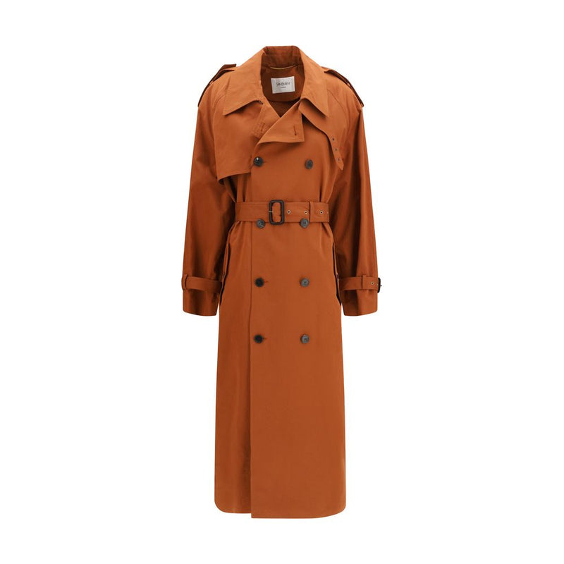 Saint Laurent Brown Cotton Trench Coat for Women