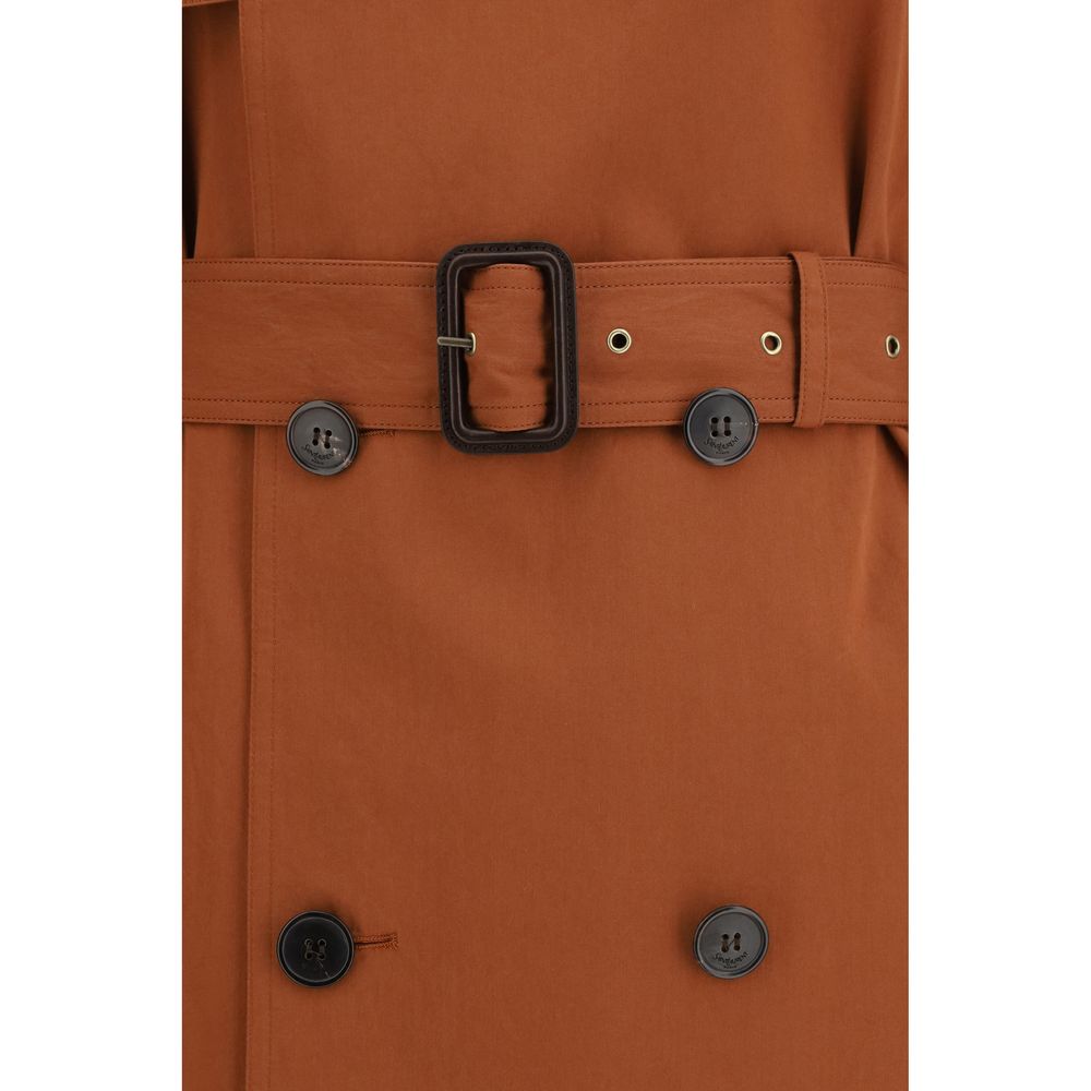 Saint Laurent Brown Cotton Trench Coat for Women