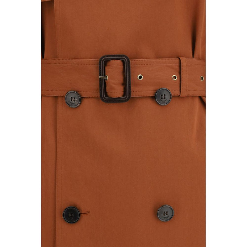Saint Laurent Brown Cotton Trench Coat for Women