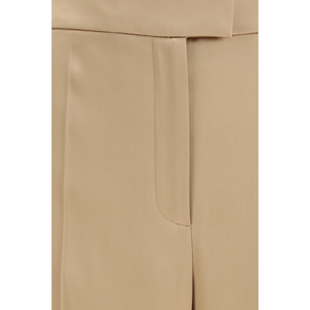 Valentino Garavani Beige Silk Dress Pants for Women