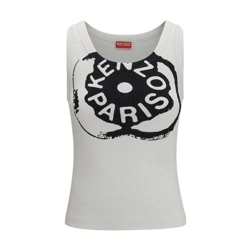 Kenzo Boke Flower 2.0 White Cotton Tank Top for Women