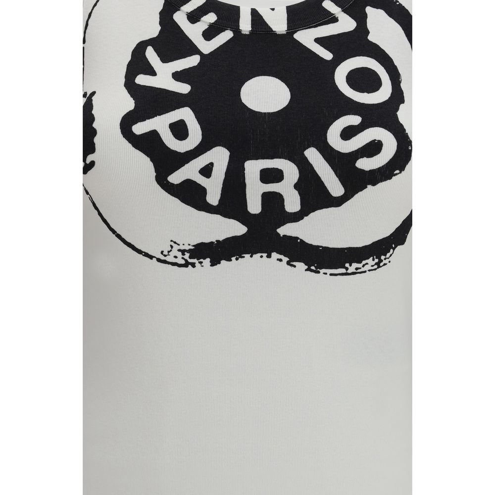 Kenzo Boke Flower 2.0 White Cotton Tank Top for Women