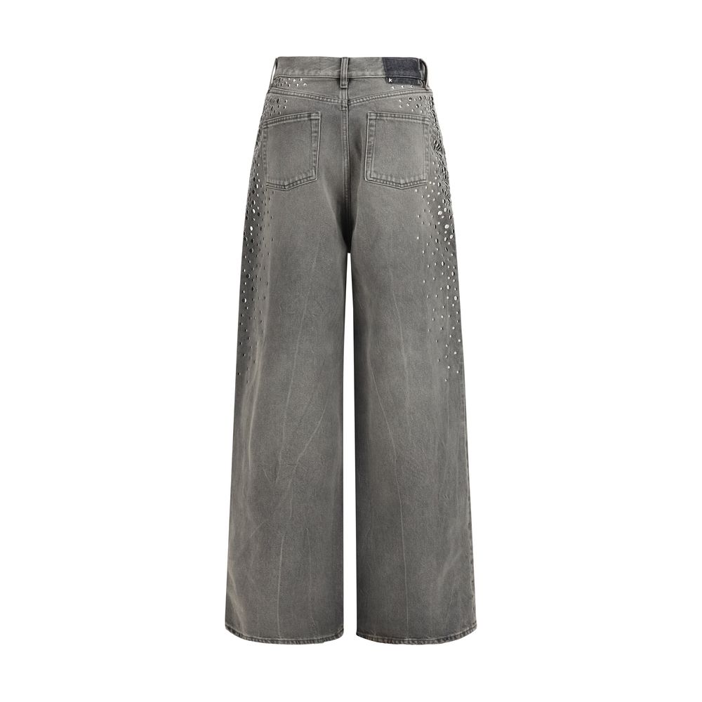 Golden Goose Melody Stud Degraded Gray Cotton Jeans