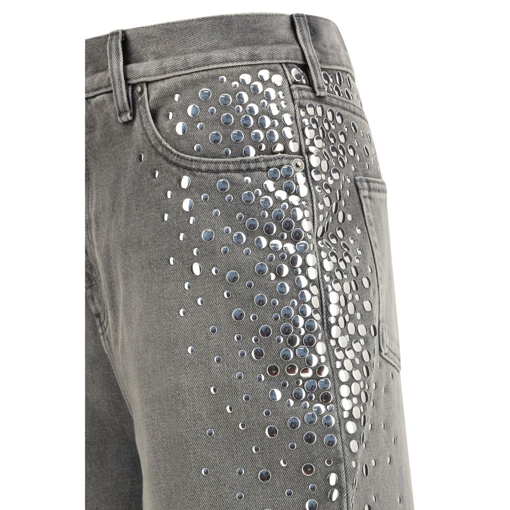 Golden Goose Melody Stud Degraded Gray Cotton Jeans