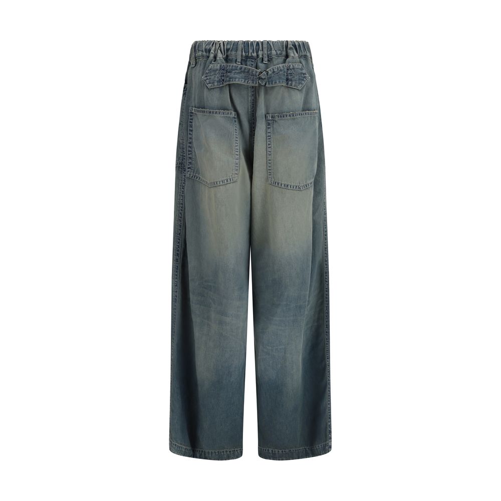 Maison Mihara Yasuhiro Jean en coton bleu coupe décontractée
