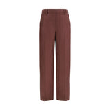 Brunello Cucinelli Brown Linen Casual Pants for Women