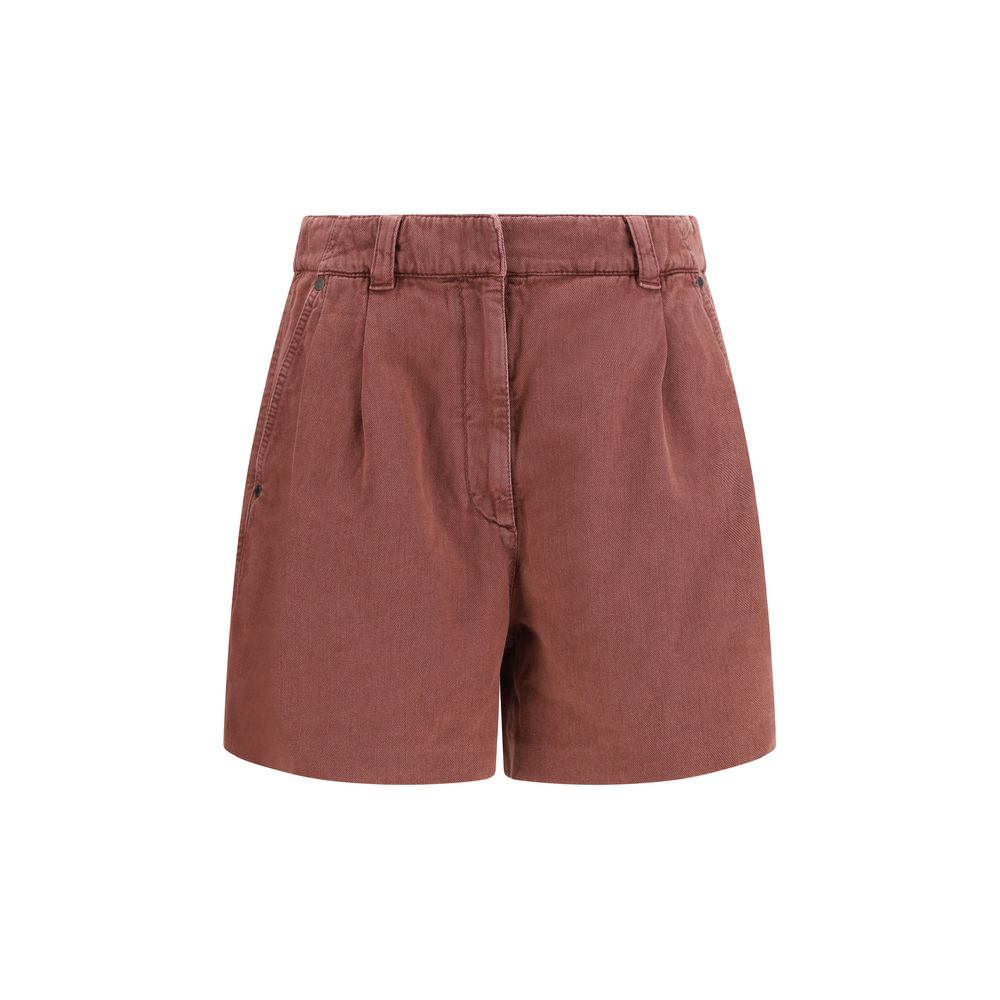 Brunello Cucinelli Brown Cotton Bermuda Shorts for Women