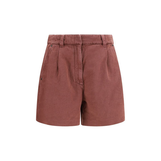 Brunello Cucinelli Brown Cotton Bermuda Shorts for Women