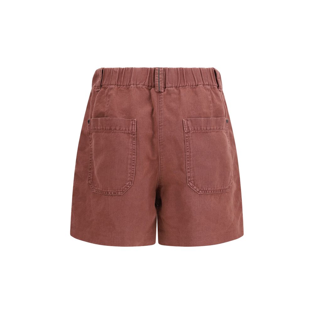 Brunello Cucinelli Brown Cotton Bermuda Shorts for Women