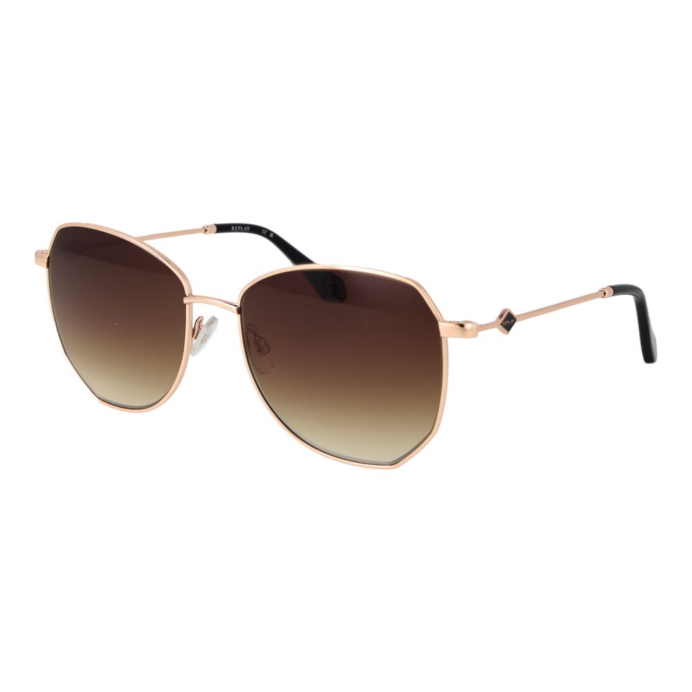 Lunettes de soleil Replay en métal or rose