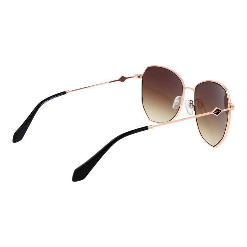 Lunettes de soleil Replay en métal or rose