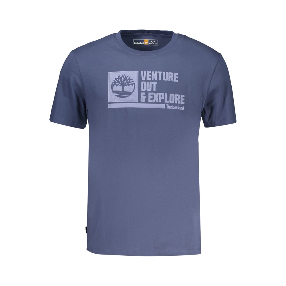 Timberland Blue Cotton Men's T-Shirt - Casual Comfort