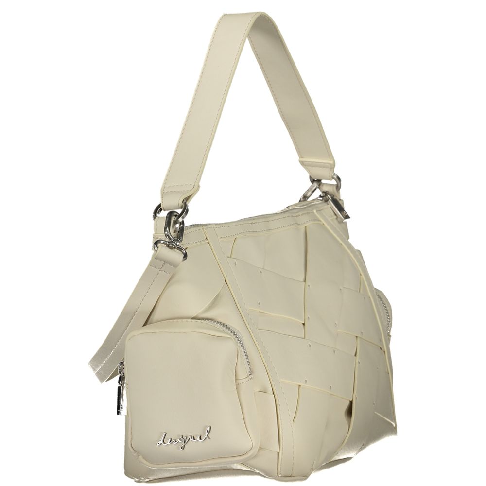 Desigual Chrome Habana Bag - White Polyurethane Women's Shoulder Bag