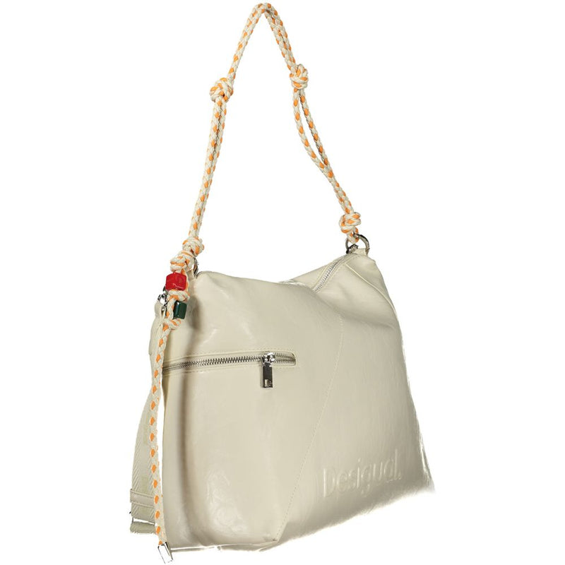 Desigual Half Logo Bag Leiria 2.0 - Ecru Handbag for Women