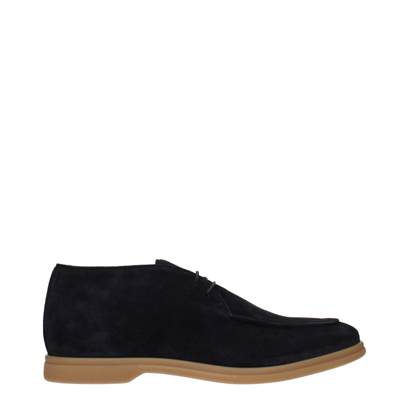 Eleventy Blue Leather Oxfords and Derbies for Men