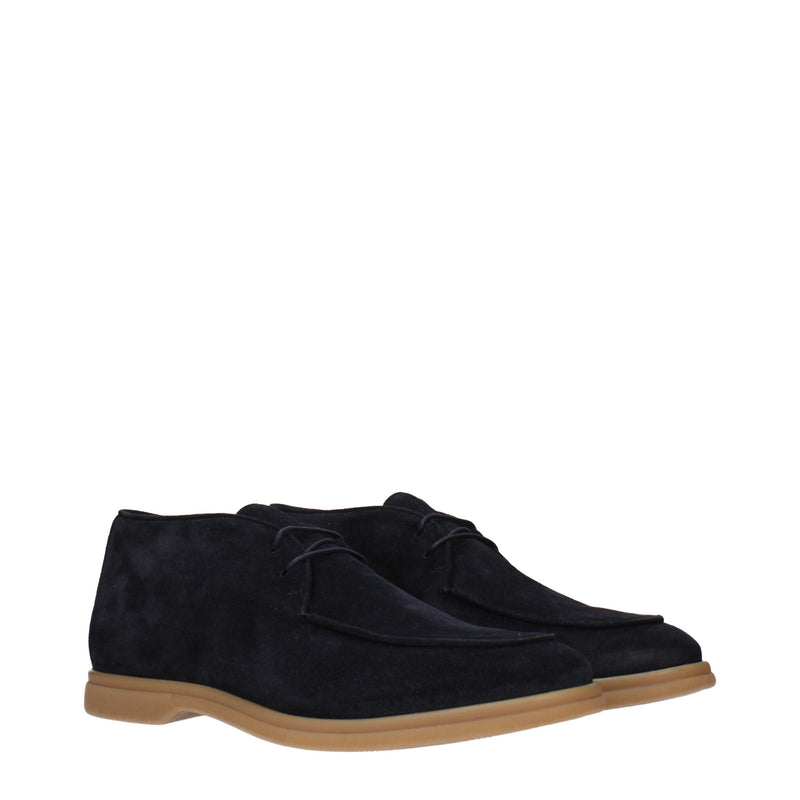 Eleventy Blue Leather Oxfords and Derbies for Men