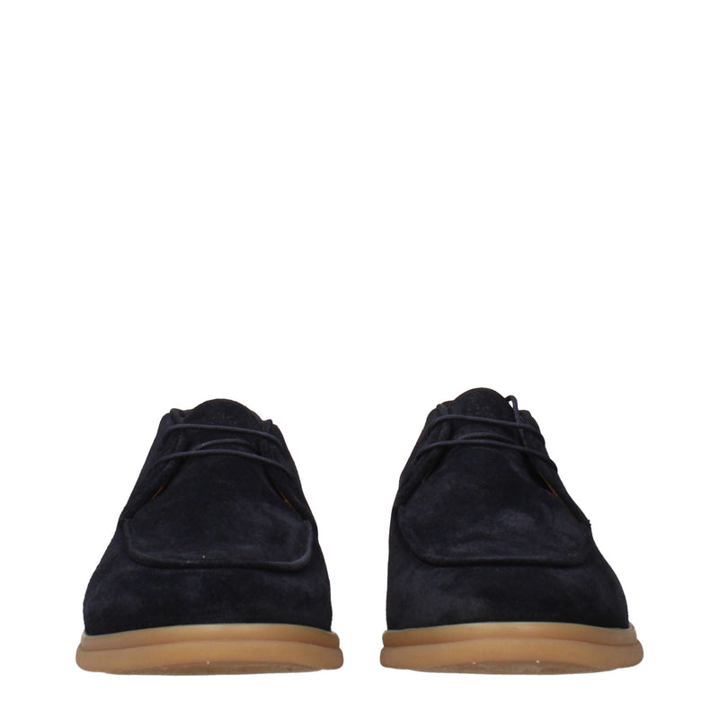 Eleventy Blue Leather Oxfords and Derbies for Men
