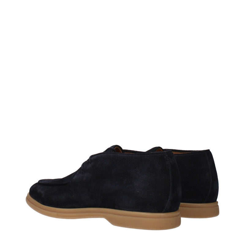 Eleventy Blue Leather Oxfords and Derbies for Men