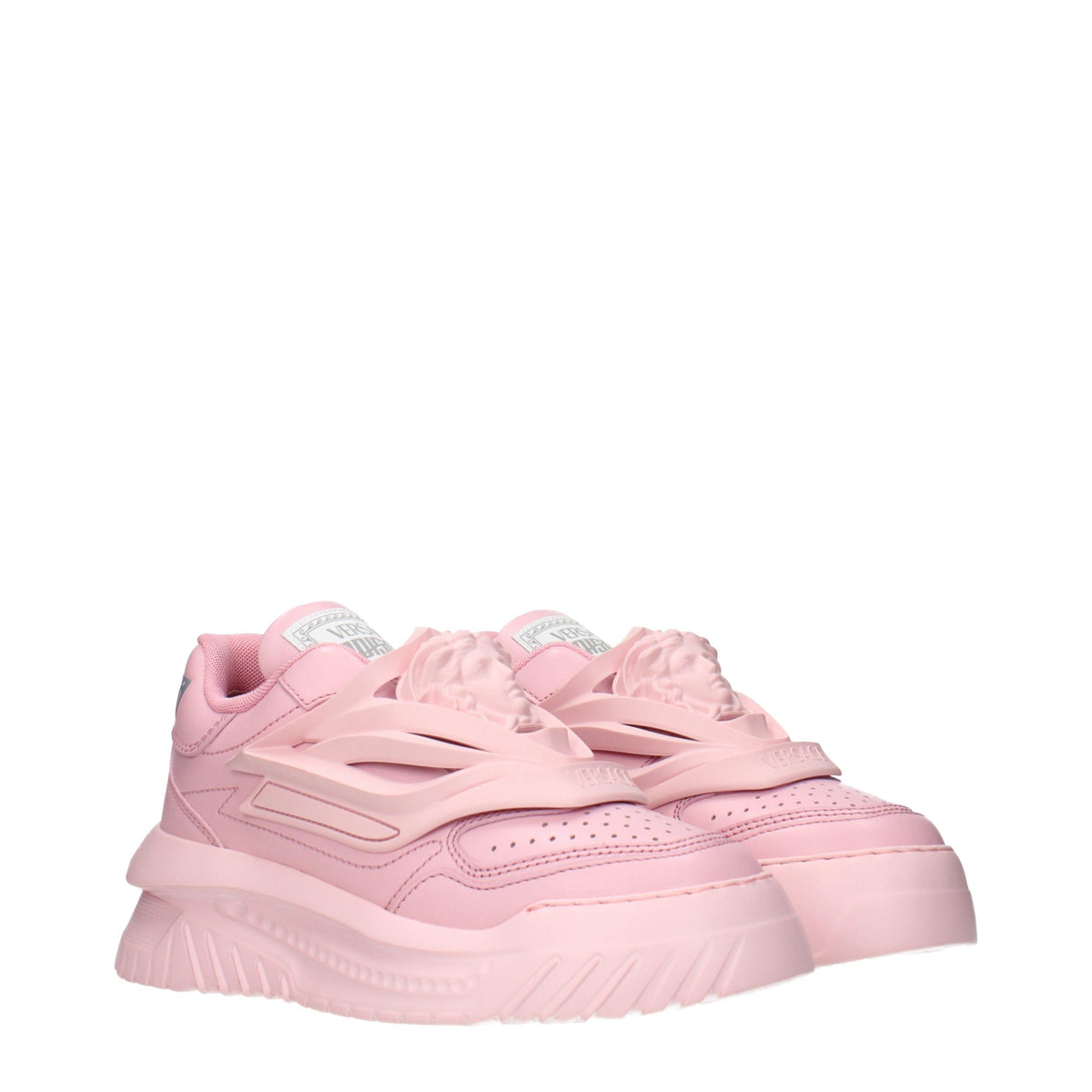 Versace Pink Leather Chunky Sneakers for Women