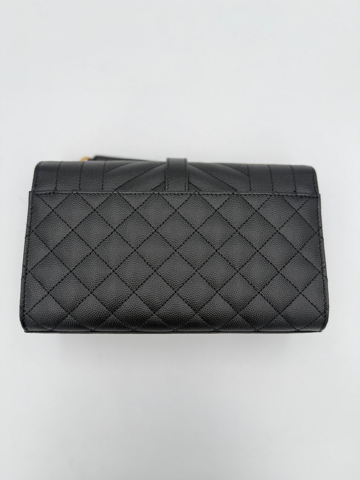 Saint Laurent SAINT LAURENT ENVELOPE SMALL Black Grained Leather Handbag