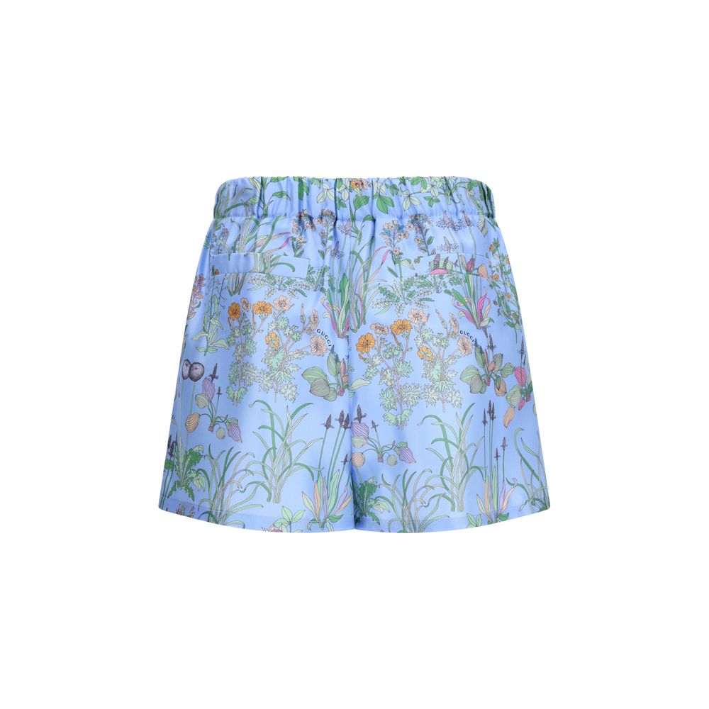 Gucci Blue Silk Bermuda Shorts - Cruise 2026 Collection