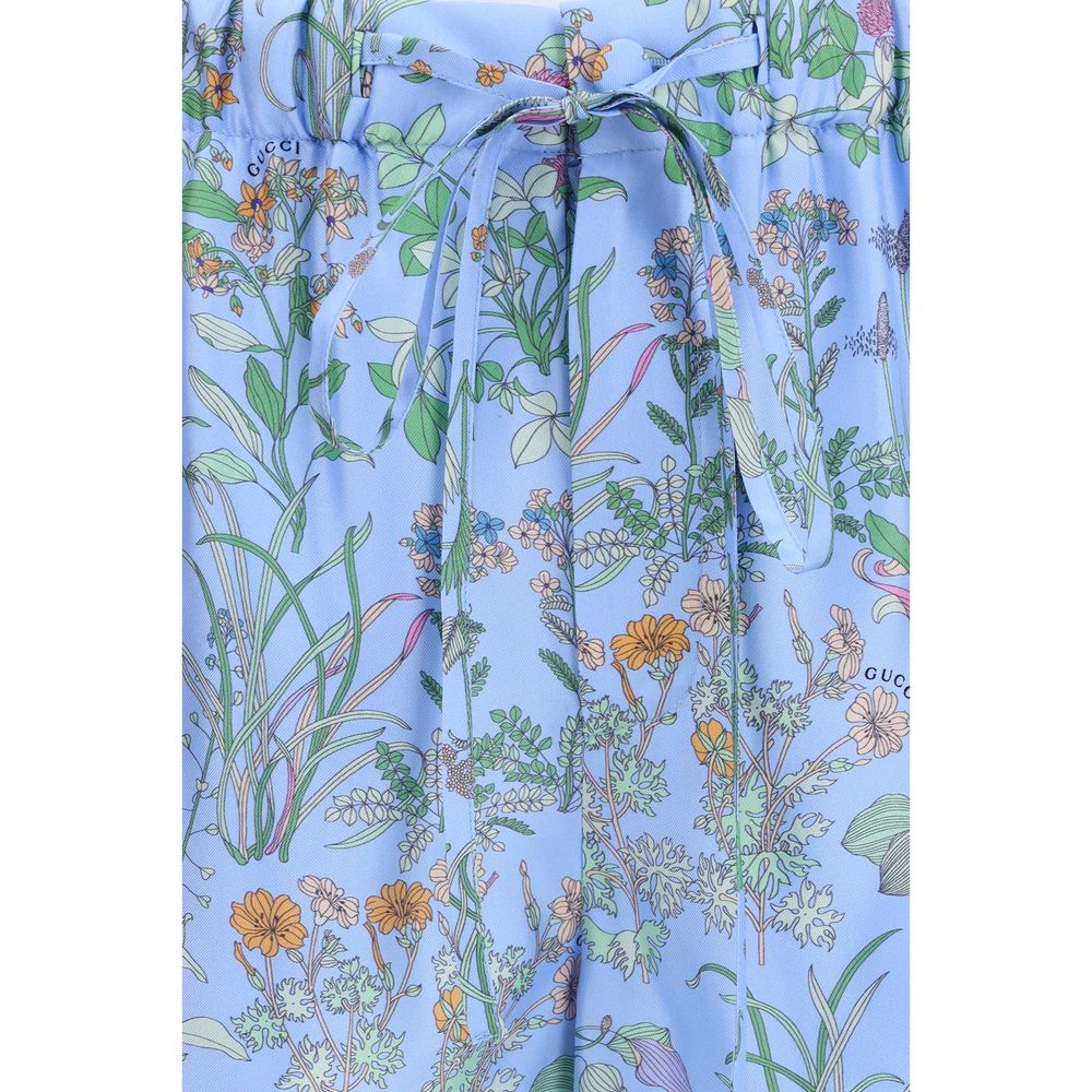 Gucci Blue Silk Bermuda Shorts - Cruise 2026 Collection
