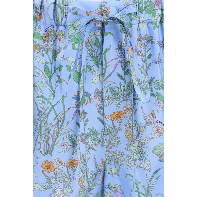 Gucci Blue Silk Bermuda Shorts - Cruise 2026 Collection